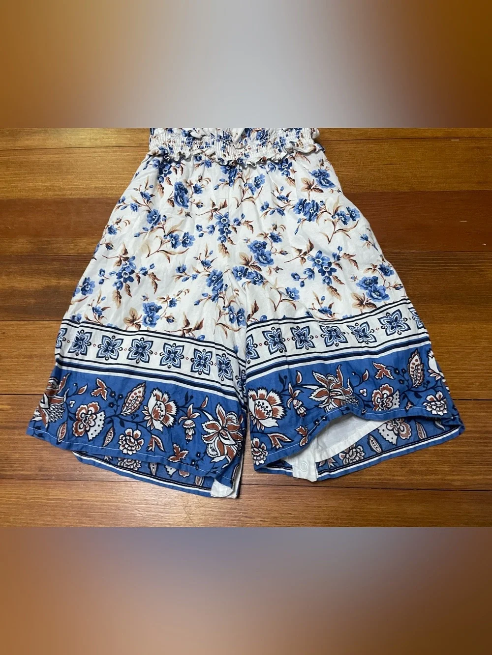 Janie & Jack Cream Blue Floral Jumpsuit Romper Size 18-24 Months